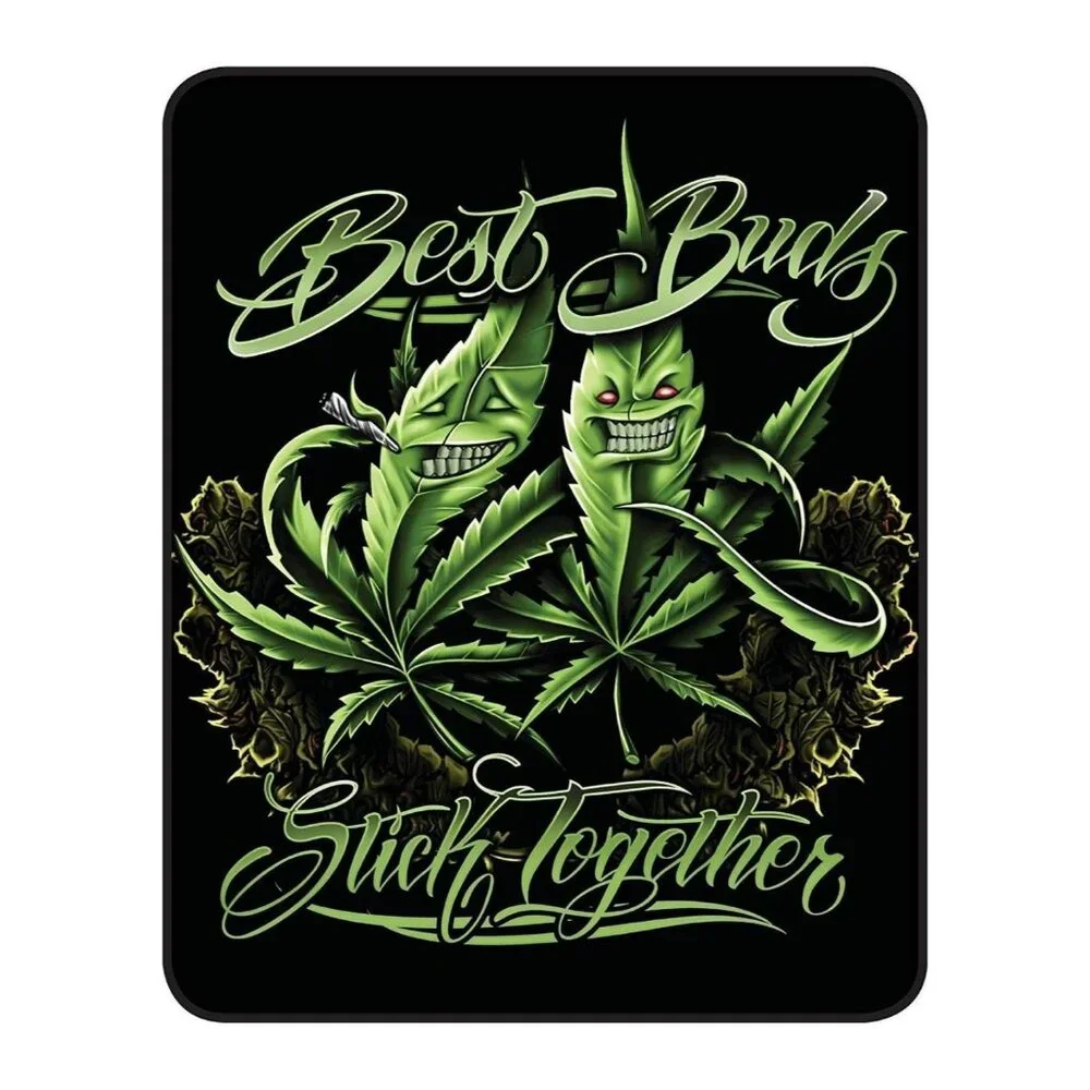 Pot Leaf Weed Lux Blanket Best Buds Stick Together Plush Mary Jane Friends 45x60